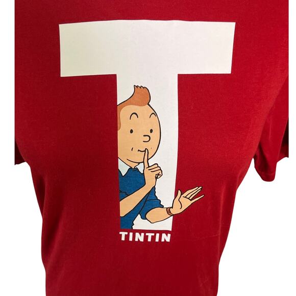 Tintin Red Graphic T-Shirt 100% Cotton XS Made in Portugal - Picture 6 of 9